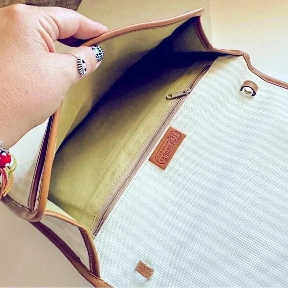 Fendi 70’s-80’s Vintage Envelope Style Striped Leather Clutch/Wristlet/Bag - Picture 9 of 16